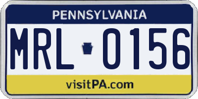 PA license plate MRL0156