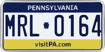 PA license plate MRL0164