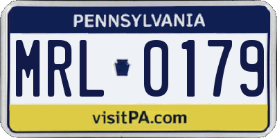 PA license plate MRL0179