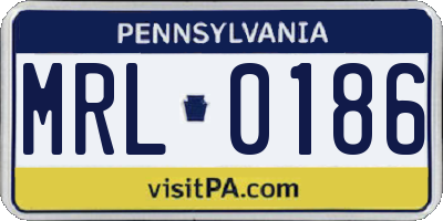 PA license plate MRL0186
