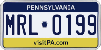 PA license plate MRL0199