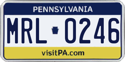 PA license plate MRL0246