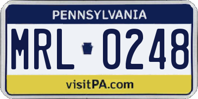 PA license plate MRL0248