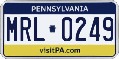PA license plate MRL0249