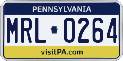 PA license plate MRL0264
