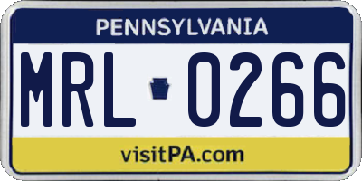 PA license plate MRL0266