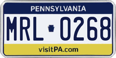 PA license plate MRL0268