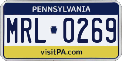 PA license plate MRL0269