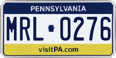PA license plate MRL0276