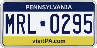 PA license plate MRL0295