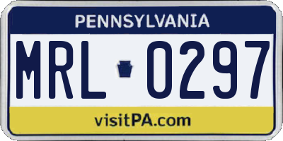 PA license plate MRL0297