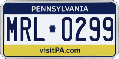 PA license plate MRL0299