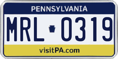 PA license plate MRL0319