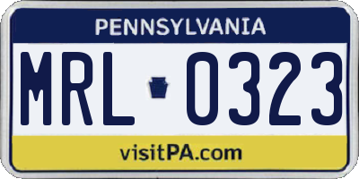 PA license plate MRL0323