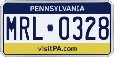 PA license plate MRL0328