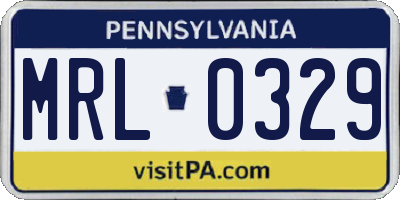 PA license plate MRL0329