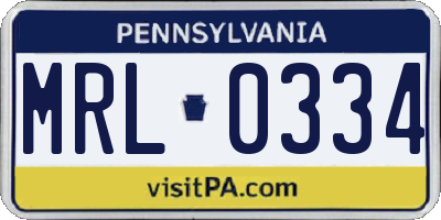 PA license plate MRL0334