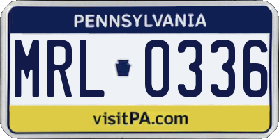 PA license plate MRL0336