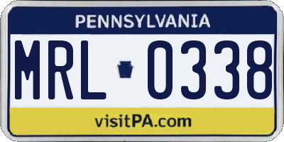 PA license plate MRL0338
