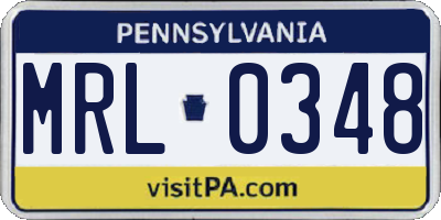 PA license plate MRL0348