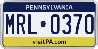 PA license plate MRL0370