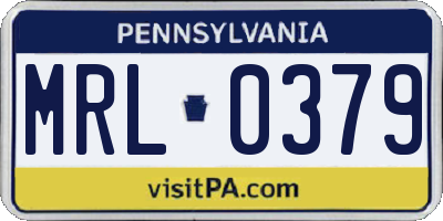 PA license plate MRL0379