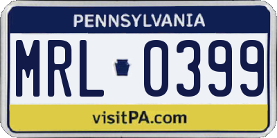 PA license plate MRL0399