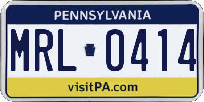 PA license plate MRL0414