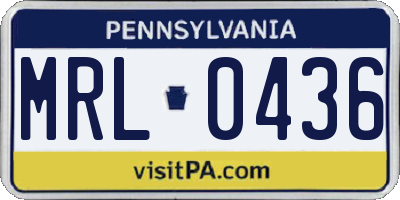 PA license plate MRL0436