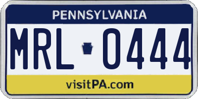 PA license plate MRL0444