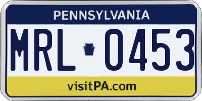 PA license plate MRL0453