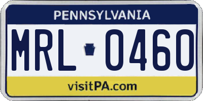 PA license plate MRL0460