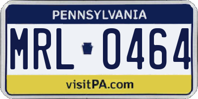 PA license plate MRL0464