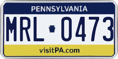 PA license plate MRL0473