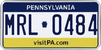 PA license plate MRL0484