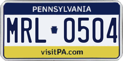 PA license plate MRL0504