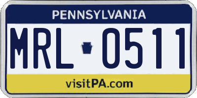 PA license plate MRL0511