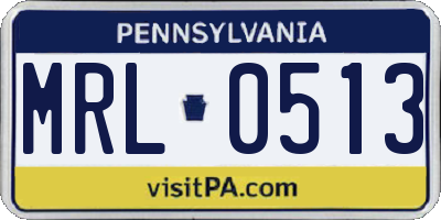 PA license plate MRL0513
