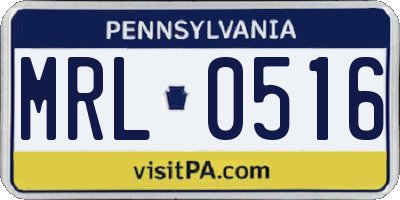 PA license plate MRL0516