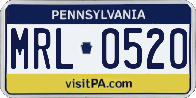 PA license plate MRL0520