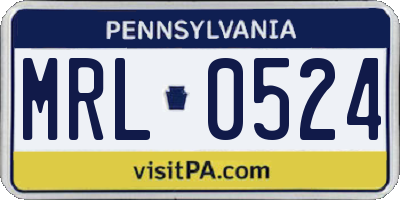 PA license plate MRL0524