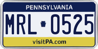 PA license plate MRL0525