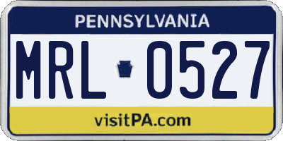 PA license plate MRL0527