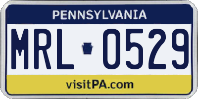 PA license plate MRL0529