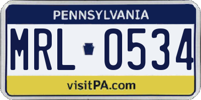 PA license plate MRL0534