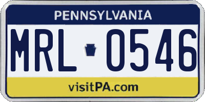PA license plate MRL0546