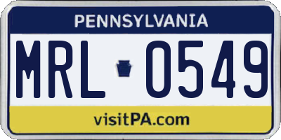 PA license plate MRL0549