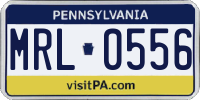 PA license plate MRL0556