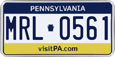 PA license plate MRL0561