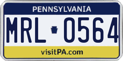 PA license plate MRL0564